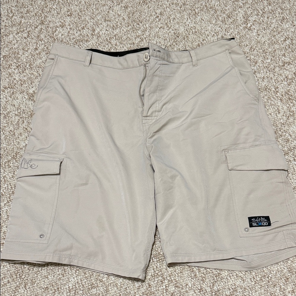 Salt Life Light Khaki Cargo Shorts for Men